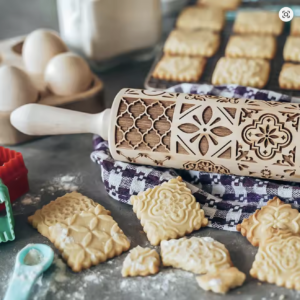 Embossed Rolling Pin (Balon) - Square Size Mix Design