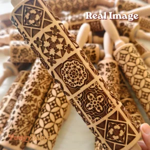Embossed Rolling Pin (Balon) - Square Size Mix Design